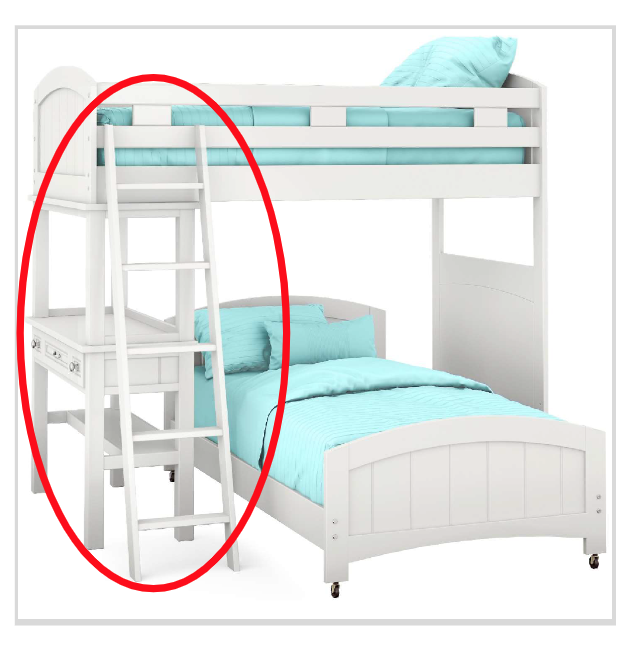 Ladder sold with Cottage Colors Bunk Bed and Hutch