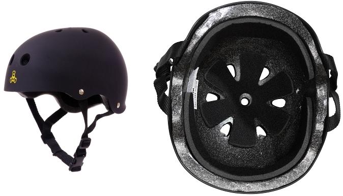 Side and Bottom Pictures of Triple Eight S/M EPS Liner Helmet