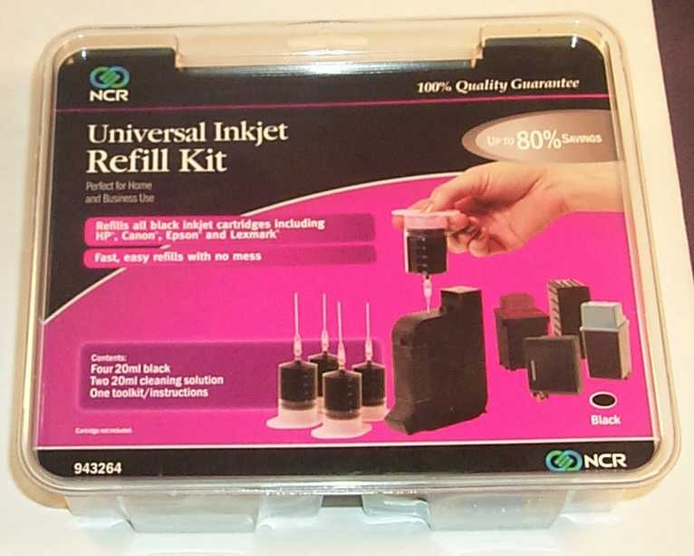 Recalled NCR Universal Black Inkjet Refill Kit, model 943264
