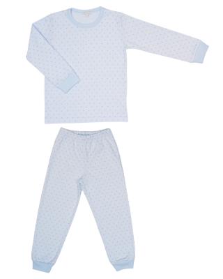 Children’s two-piece pajama set in blue dots print