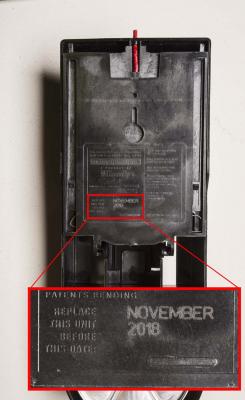 StoveTop FireStop Microhood “Replace Before” date location