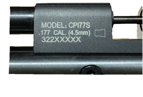 Recalled Crosman Model Number location on air rifle
