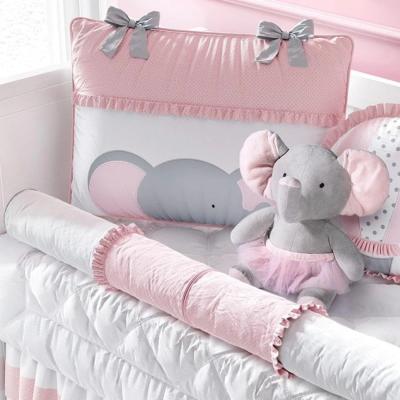 Juego de ropa de cama para cuna de 11 piezas Pink Little Elephant and the Balloon retirado del mercado, 122473