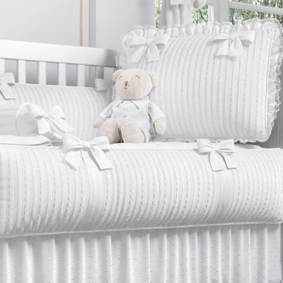 Recalled 9-Piece Luxury White Knitted Crib Bedding Set, 114810