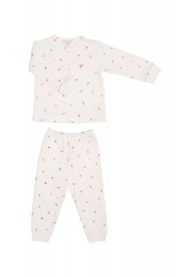 Children’s two-piece pajama set in neon roses print