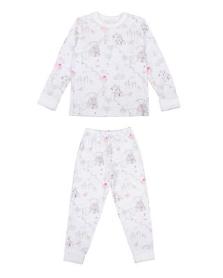 Children’s two-piece pajama set in princess land pink print
