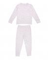 Children’s two-piece pajama set in pink and grey stars print