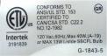 Label on underside of base of recalled lamps