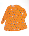 Recalled Lounge Dress (long sleeve) in Orange Fabric with Candy Corn, Jack-O-Lantern Buckets, and Assorted Lollipops