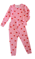 Recalled Two-Piece Pajamas in Pink Fabric with Red Heart-shaped Lollipops and Small White Hearts