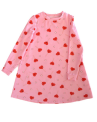 Recalled Lounge Dress (long sleeve) in Pink Fabric with Red Heart-shaped Lollipops and Small White Hearts