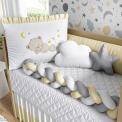 Juego de ropa de cama para cuna de 6 piezas Gray and Yellow Sleepy Bear Braided retirado del mercado, 140733