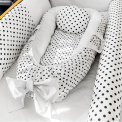 Recalled White and Black Polka Dot and Triangle Baby Nest, SKU 133784