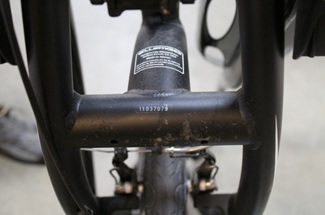 Detail of drive arm on recalled elliptical cycle
