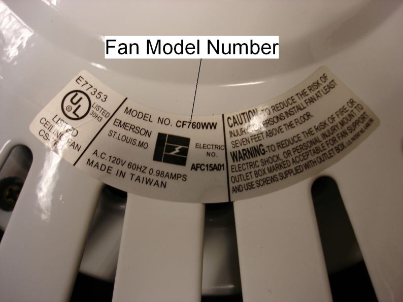 Picture of Recalled Ceiling Fan