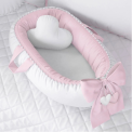 Nido para bebé con pompón rosa y blanco retirado del mercado, SKU 101639