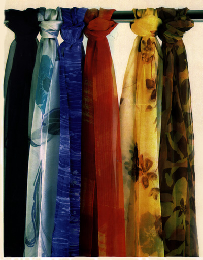 Art of Silk Tie Rack sheer silk scarves