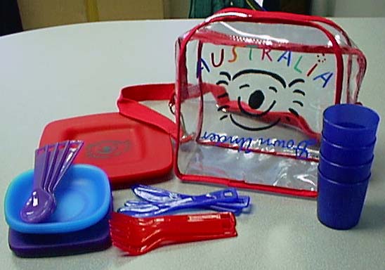 Australia Down Under children's plastic picnic sets