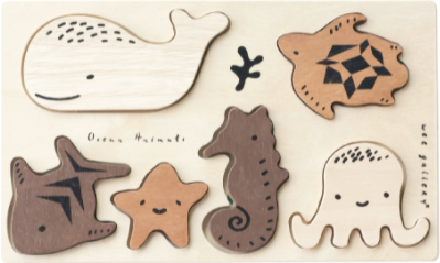 Ocean and Safari animal wooden tray puzzles