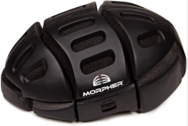 Morpher flat-folding bicycle helmets