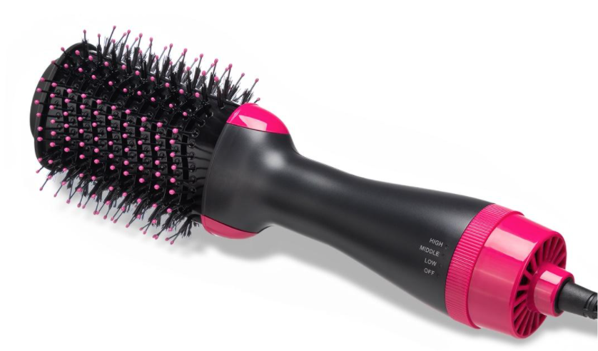 Recalled BrushX Styler, Dryer & Volumizer, also called the BrushX One, hot air brush in pink/black