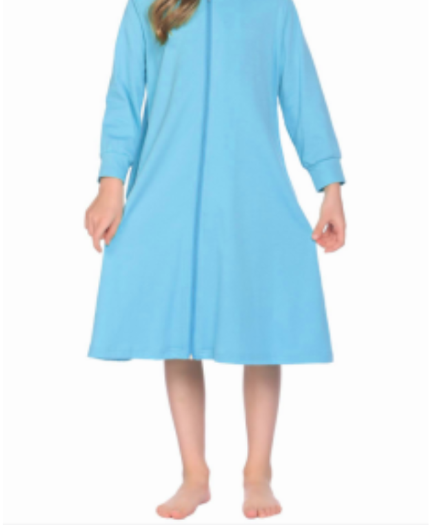 Recalled Ekouaer Store bathrobe with long-sleeves, aqua blue  