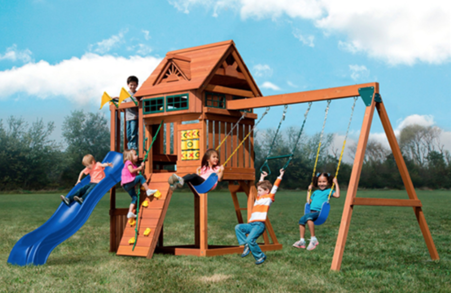 Turbo Racer, Cloud Racer, Captain's Fort and Fort Highlander Outdoor Playsets