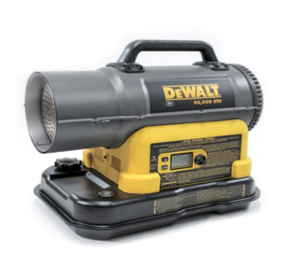 DeWALT® cordless kerosene forced-air heaters