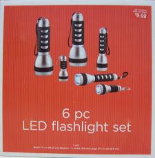 6-pc. LED Flashlight Sets