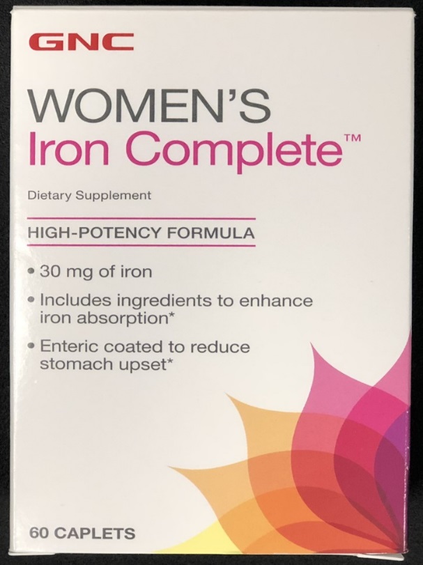 GNC Womenâ€™s Iron Complete Dietary Supplement â€“ sixty (60) caplets