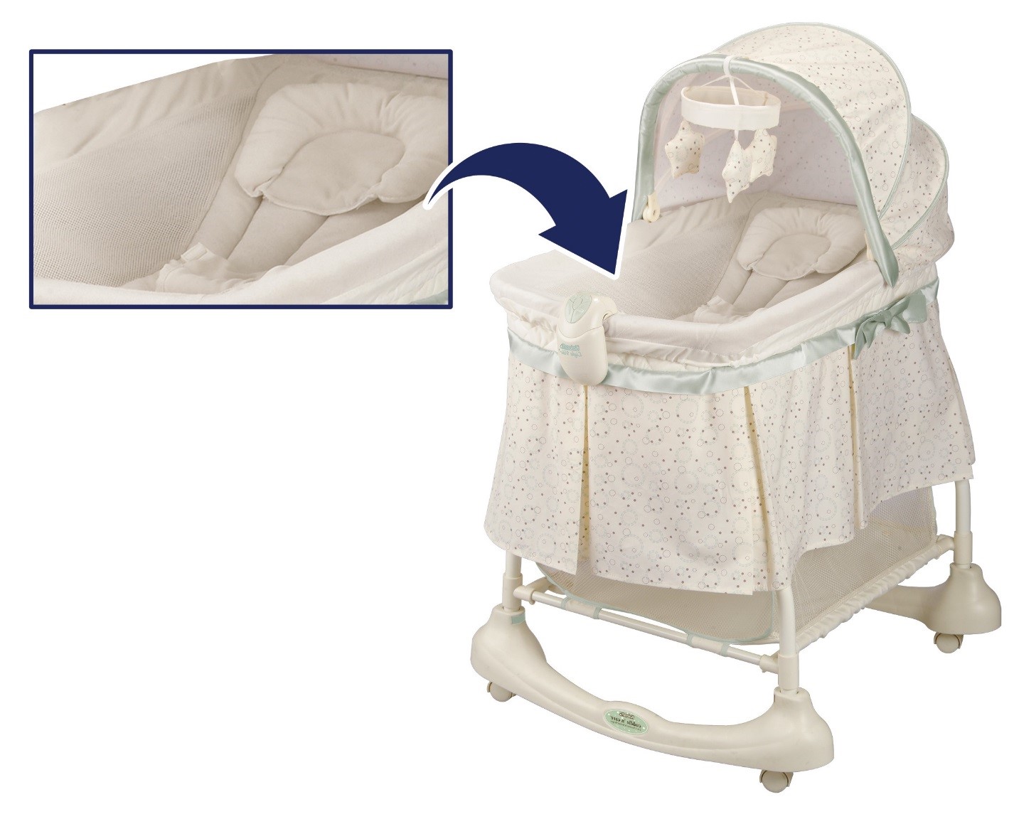Inclined sleeper accessory included with Kolcraft Cuddle 'n Care 2-in-1 Bassinet & Incline Sleepers and Preferred Position 2-in-1 Bassinet & Incline Sleepers