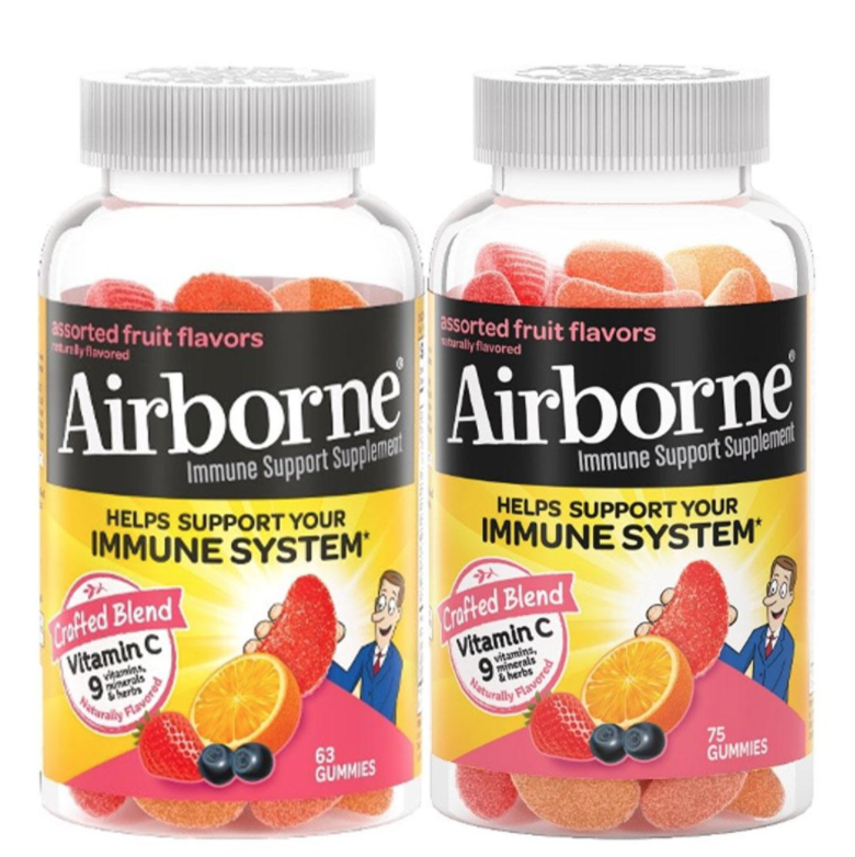 Airborne Gummies (63 and 75 count bottles)