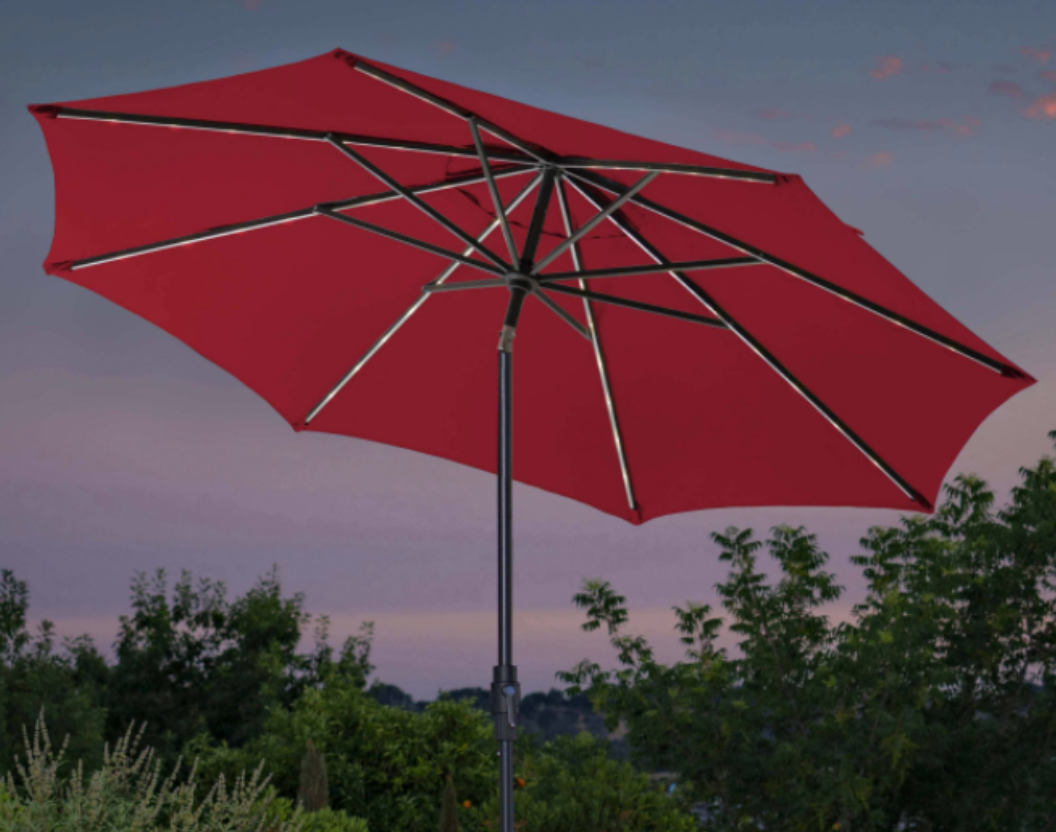10' Solar LED Market Umbrellas