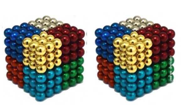 Cubos Carolina Milano de 216 bolas magnéticas de 8 colores y 5 mm de tamaño