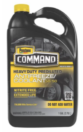 Recalled PRESTONE COMMAND® Nitrite Free 50/50 Antifreeze
