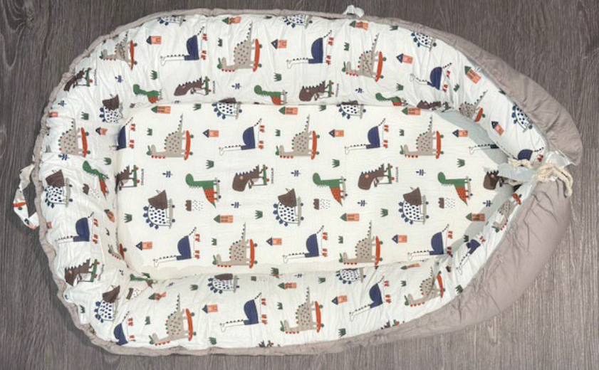 Recalled BBWOO Baby Lounger in Gray Dinosaur