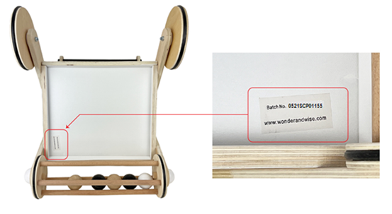 Batch code label location