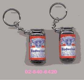 Novelty cigarette lighters in the shape of "Coca Cola" and "Budweiser" beverage cans