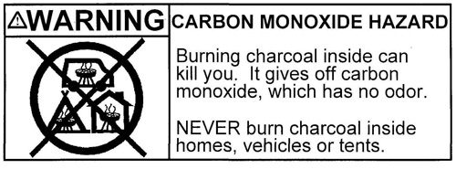 Charcoal Warning Label