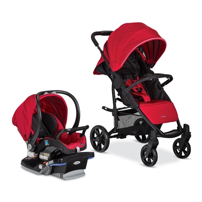 combi double stroller red