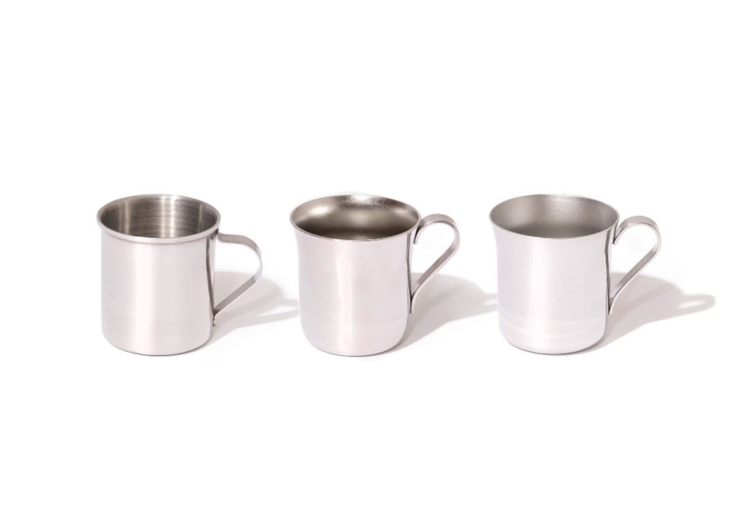 Steel drinking cups with handle