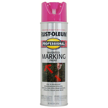 Rust-Oleum Professional Fluorescent Pink Inverted Marking Spray Paint cans