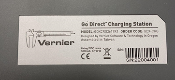 Label located at the bottom of the charge station