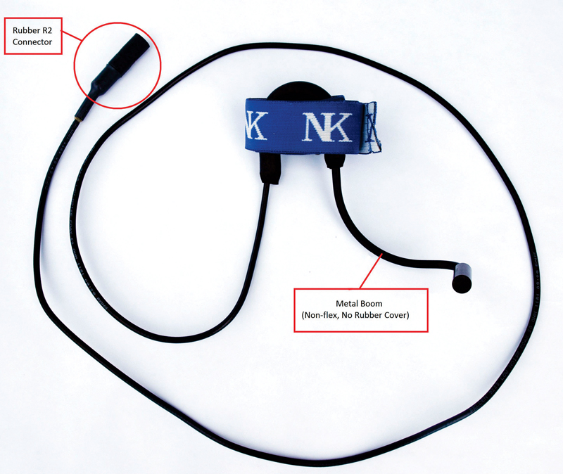 The recalled NK R2 microphone is used with an NK Cox Box 08 or an NK Cox Box Mini