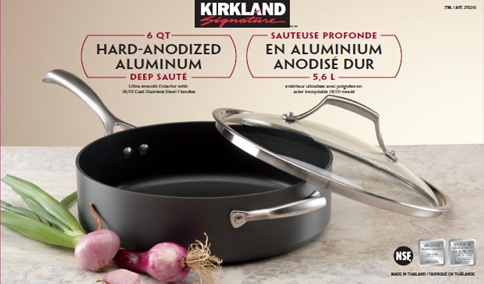 Kirkland Signature Six-Quart Sauté Pans with glass lids