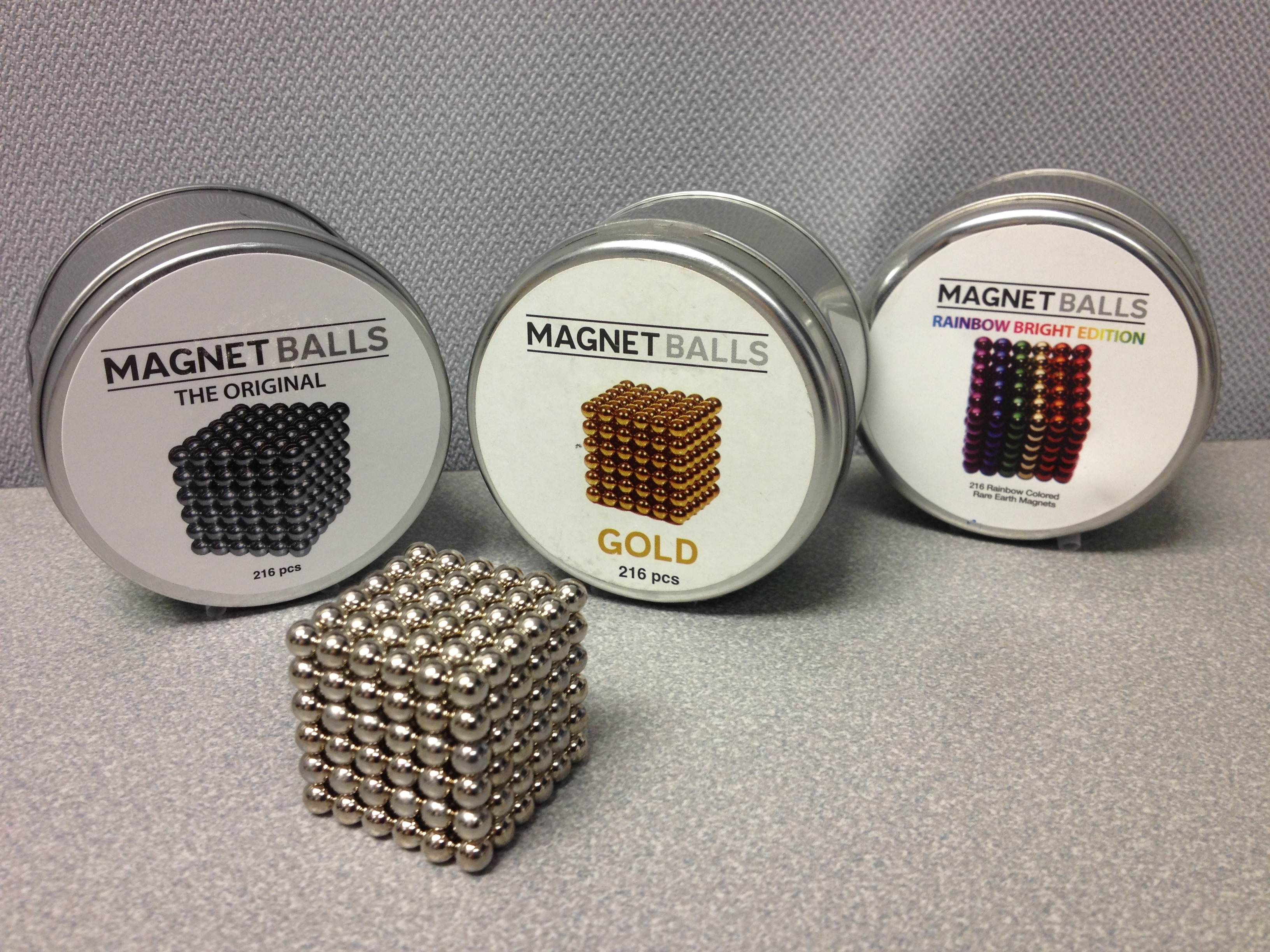 2pcs 20mm Diameter Black Magnetic Round Ball Hematite Singing Magnets Toys 