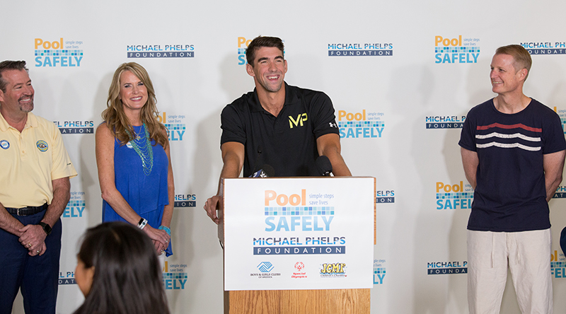 Michael Phelps announces Phelps Foundation partnership with Pool Safely