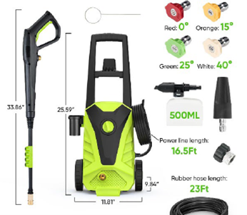 Recalled Sweetcrispy electric pressure washer – components