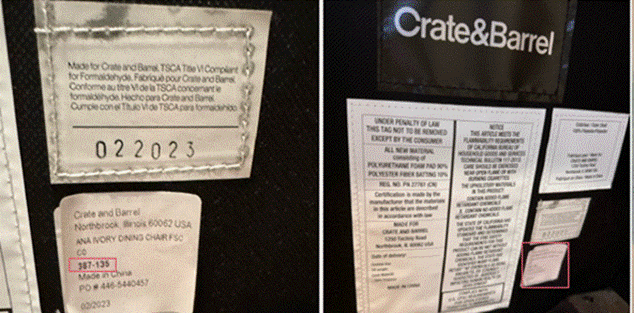 Crate & Barrel Recalls Ana Dining Chairs Due to Fall Hazard
