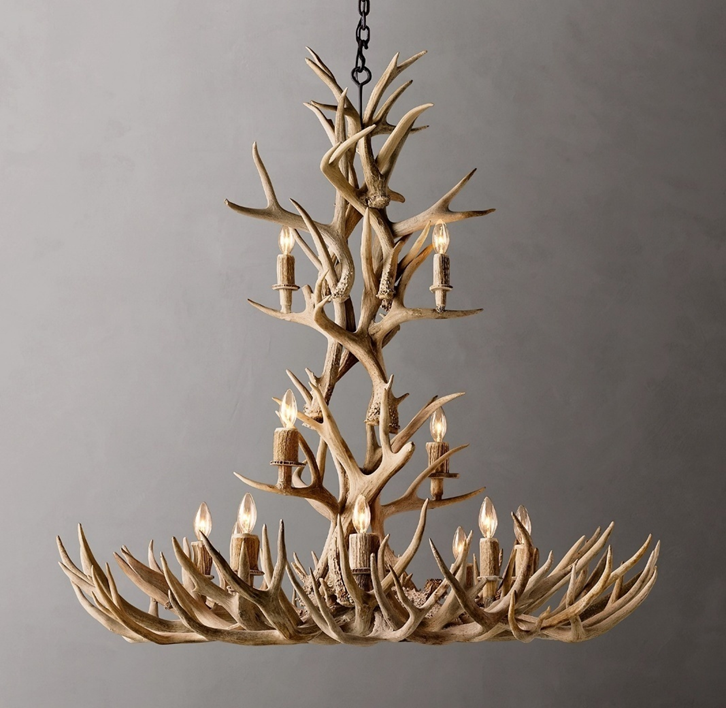 Recalled RH 48” Natural Antler Chandelier